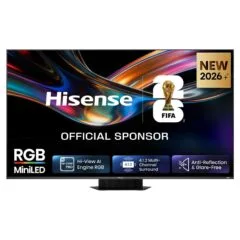 164.0cm/65" (3840x2160) Hisense 65UR9DS Smart TV 4K RGB MiniLED 6ms 170Hz HDMI USB-C LAN HDR VESA WiFi Bluetooth Black/Grey