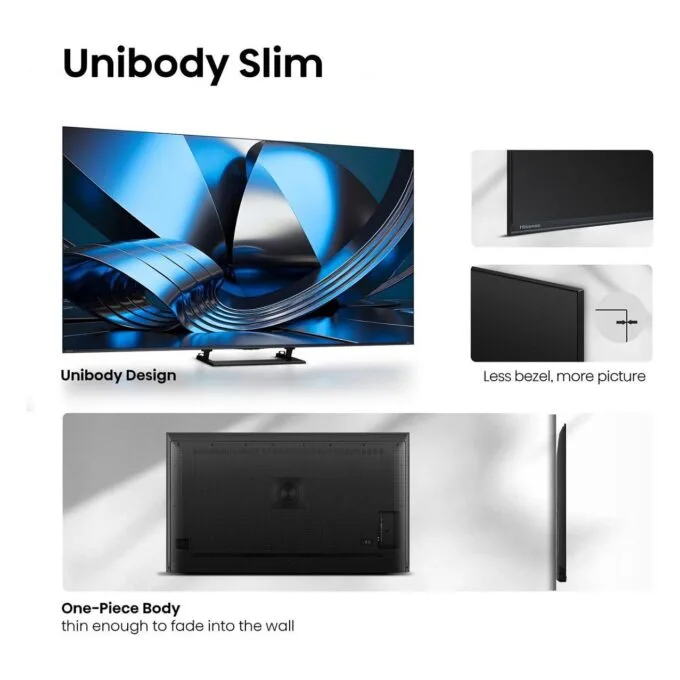139.0cm/55" (3840x2160) Hisense 55U7SE Smart TV 4K ULED MiniLED 6ms 144Hz HDMI USB LAN HDR VESA WiFi Bluetooth Black — image 7