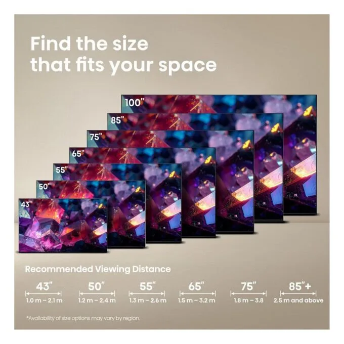 253.0cm/100" (3840x2160) Hisense 100Q7S PRO Smart TV 4K Hi-QLED 6ms 144Hz HDMI USB LAN HDR VESA WiFi Bluetooth Black/Grey — image 13