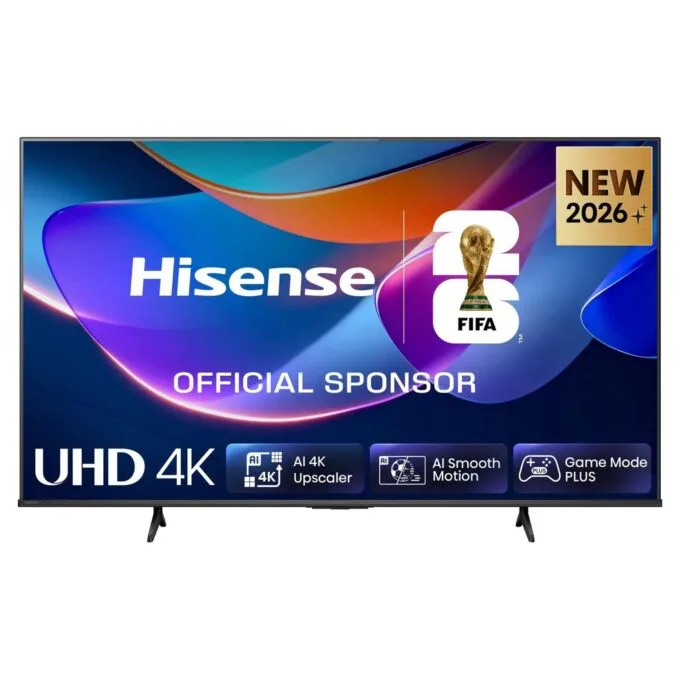 126.0cm/50" (3840x2160) Hisense 50A6S Smart TV 4K UHD 9.5ms 60Hz HDMI USB HDR WiFi Bluetooth Black/Grey — image 1