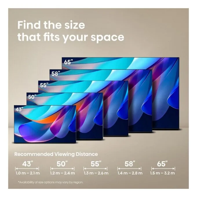 126.0cm/50" (3840x2160) Hisense 50A6S Smart TV 4K UHD 9.5ms 60Hz HDMI USB HDR WiFi Bluetooth Black/Grey — image 13