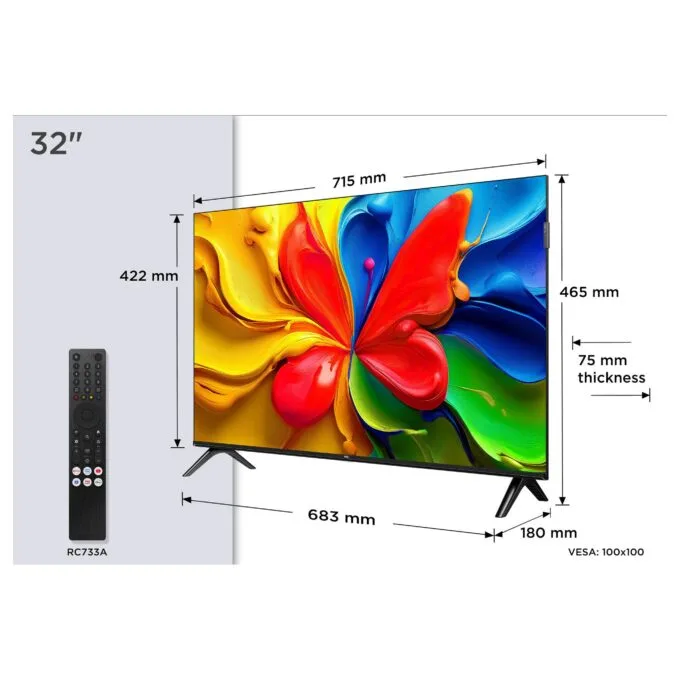 32" TCL 32V4C 80 cm black, WXGA, Triple Tuner, Android TV — image 3