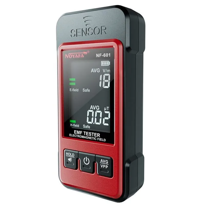 Noyafa Electromagnetic Radiation Detector with Electric & Magnetic Field Detection, Real-Time Monitoring, Audio-Visual Alarm & Data Lock NF-601 — image 2