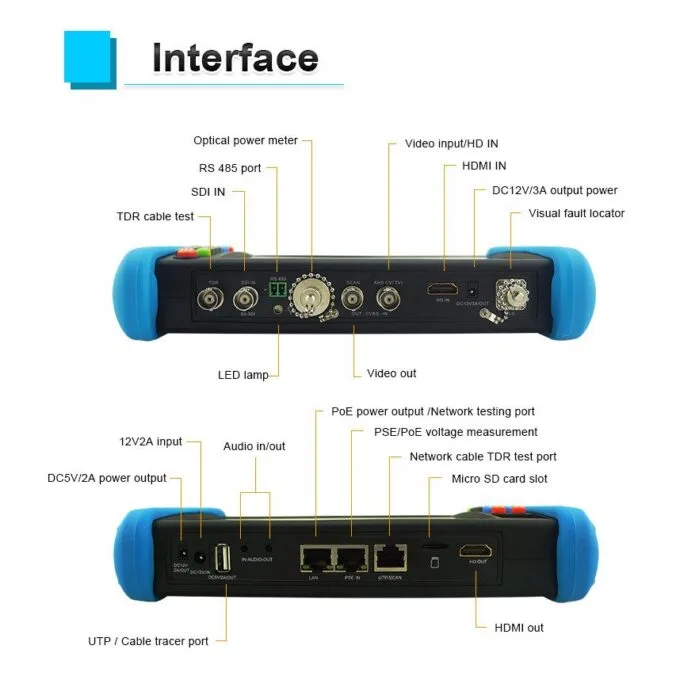 Noyafa CCTV & Network Tester with 7" Retina Touchscreen, 4K Support, PoE Output & Multi-Function Testing NF-716 MOVT ADHS Pro — image 2