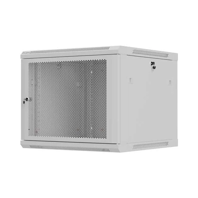 Lanberg Wall Rack 19'' with Perforated Door 9U 60cm Grey FLAT PACKED — image 2