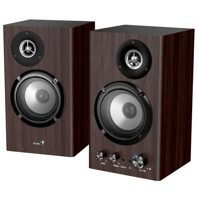 Genius PC Speakers 2.0 50W Aux & BT SP-HF1812BT Brown Wood — image 2