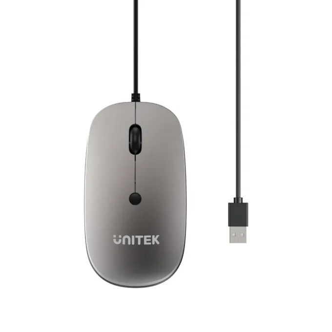 Unitek Mouse Wired USB-A SlimTrack T060 Space Grey — image 2