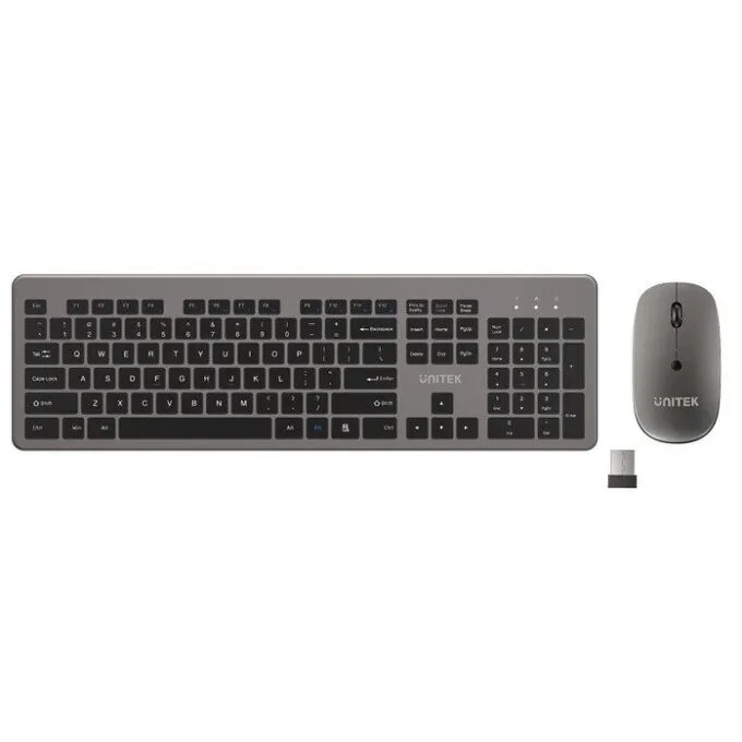 Unitek IT Keyboard & Mouse Combo Wireless 2.4GHz English SlimDuo T054 Space Grey — image 2