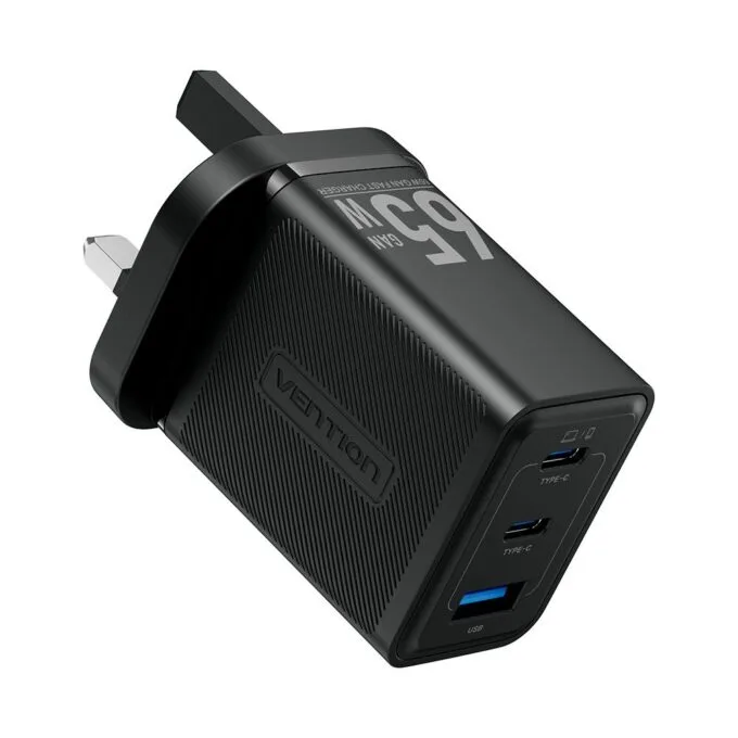Vention Charger Wall GaN 65W 2xUSBC 1xUSBA Black FERB0-UK — image 2