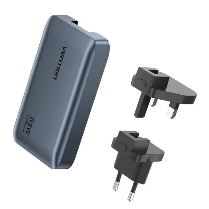 Vention Charger Wall GaN 65W 2xUSBC 1xUSBA Ultra Slim UK/EU/US FCBH0 — image 2