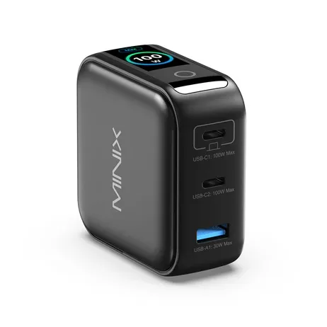 MINIX GaN Wall Charger 100W 2x USB-C/1xUSB-A with LED NEO P3 PRO — image 2