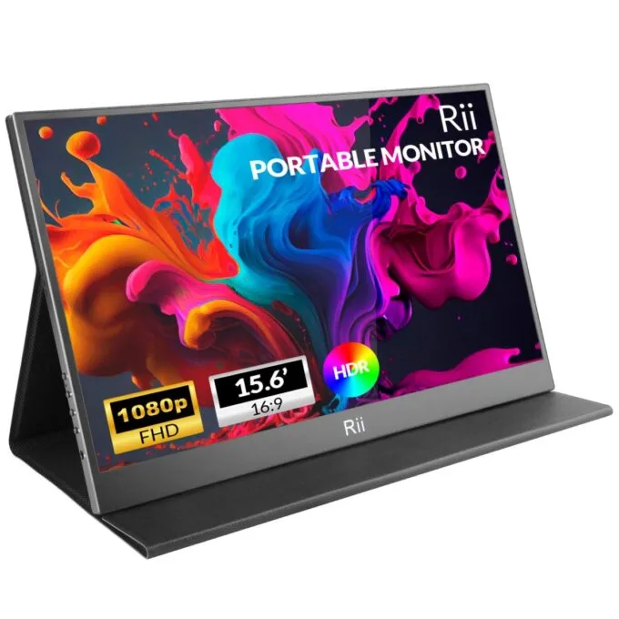 Rii Monitor Portable 15.6" Full-HD with USB-C/HDMI & Case/Stand RS100 — image 2