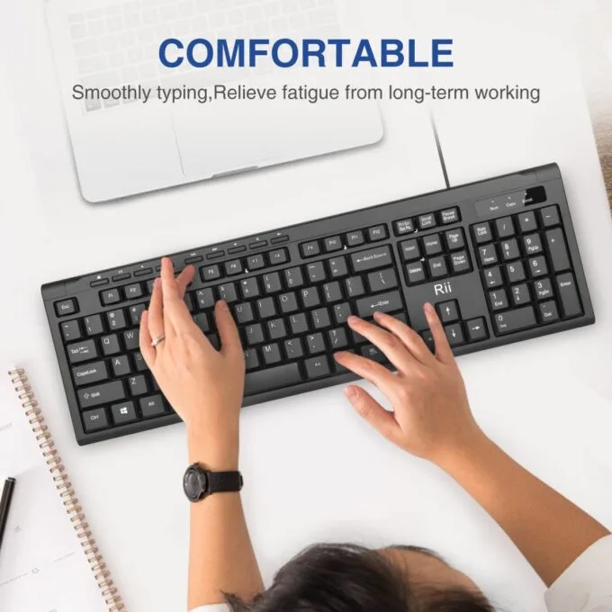Rii Keyboard Wired Ultra-Slim Silent Full Sized RK907 — image 2