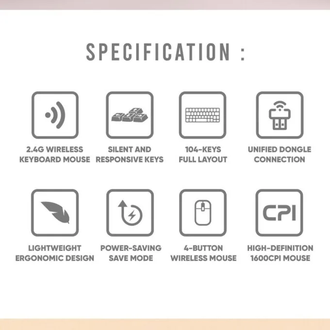 Alcatroz Keyboard Wireless 2.4GHz Jellybean A5000 Mist — image 2