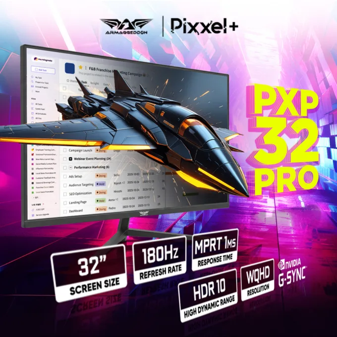 Armaggeddon Gaming Monitor 32'' Slim Frame 2K IPS 180Hz 1ms PXP32Pro Black — image 2