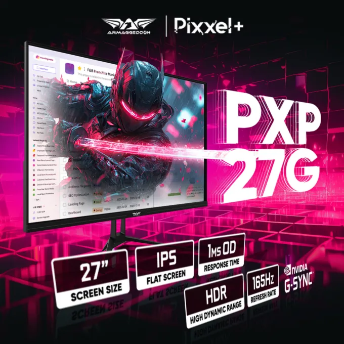 Armaggeddon Gaming Monitor 27'' Slim Frame FHD IPS 165Hz 1ms PXP27G Black — image 2