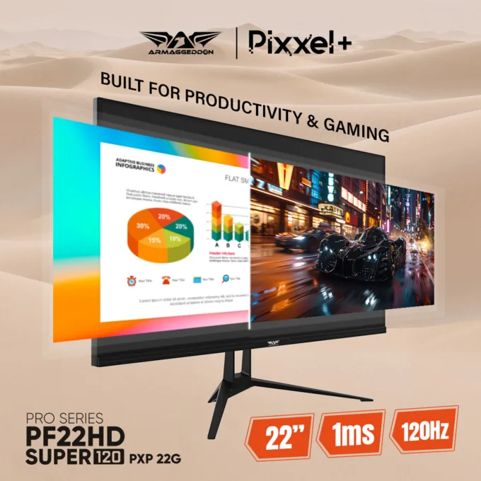 Armaggeddon Gaming Monitor 22'' FHD 120Hz 1ms PXP22G Black — image 10
