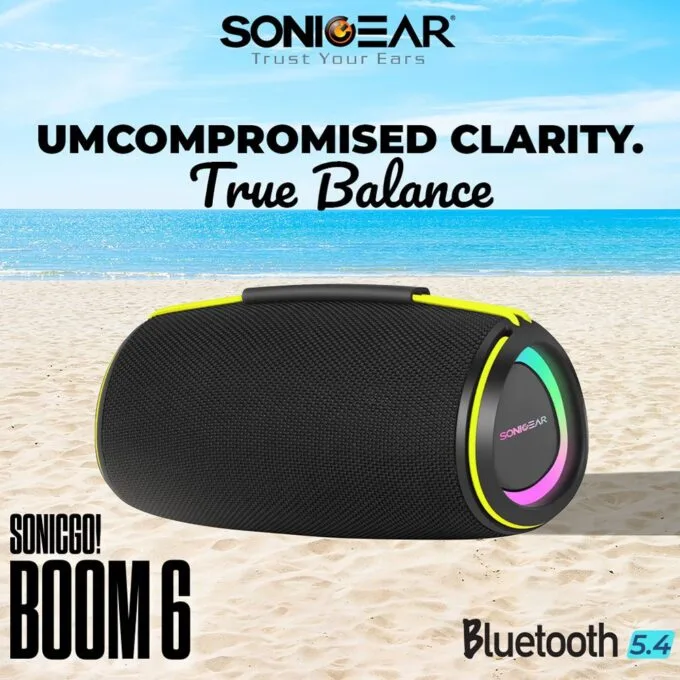 SonicGear Portable Speaker TWS BT/USB/FM/RGB IPX5 30W SONICGO! BOOM 6 — image 2