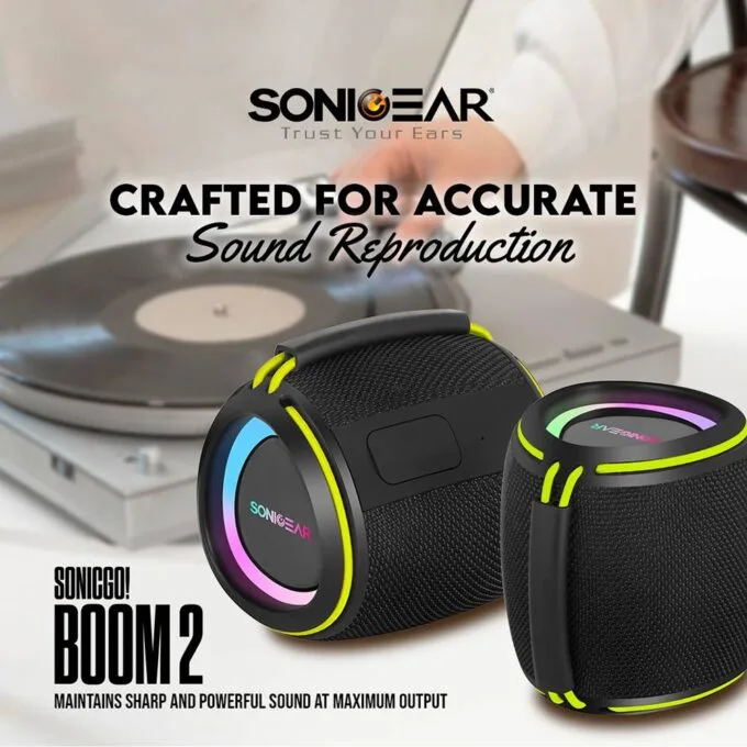 SonicGear Portable Speaker TWS BT/USB/FM/RGB IPX5 10W SONICGO! BOOM 2 — image 2