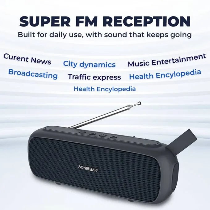 SonicGear Portable Speaker BT/FM/USB/SD P8000 Super Graphite — image 2