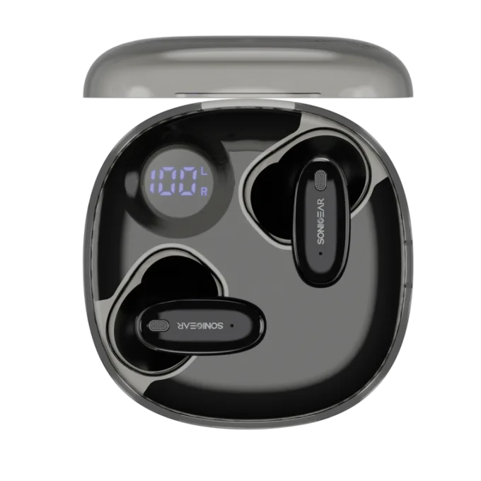 SonicGear Earphones Bluetooth ANC+Display EarPump Jewel Q3 Black — image 2