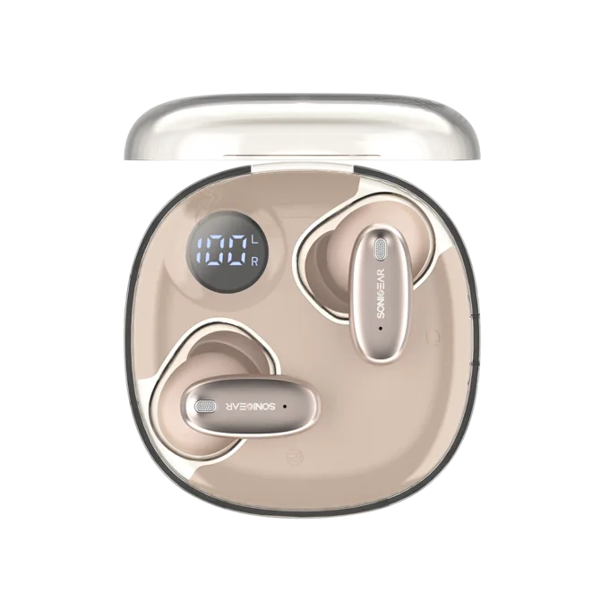 SonicGear Earphones Bluetooth ANC+Display EarPump Jewel Q3 Desert — image 2