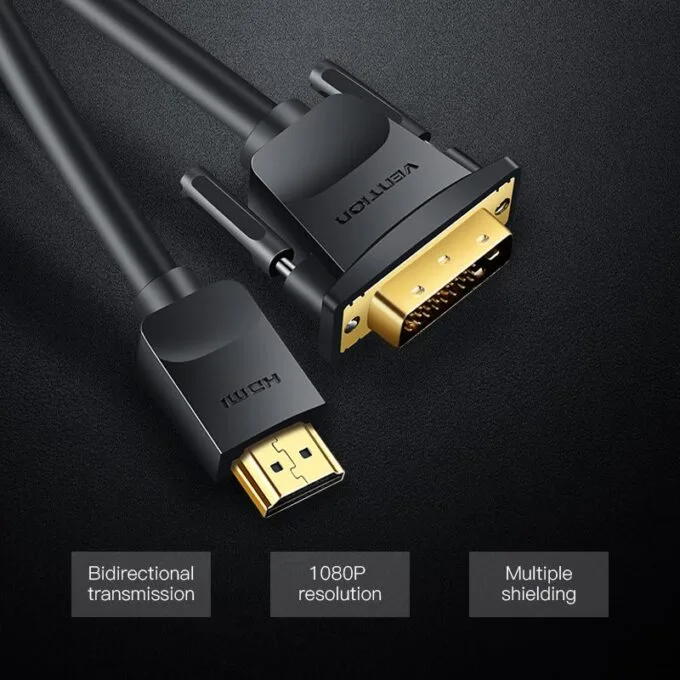 Vention HDMI Cable to DVI 24+1 BiDirection 1.0m ABFBF — image 2