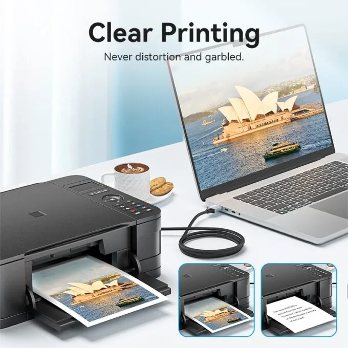 Vention IT Cable USB-A 2.0 to USB-B Printer Braided 5.0m Aluminium Grey CTTHJ — image 3