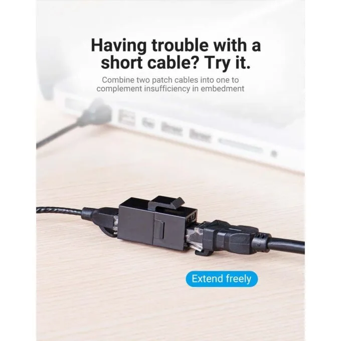 Vention NETWORK Keystone Jack CAT6 UTP Coupler Black IPGW0-5 (5-pack) — image 3