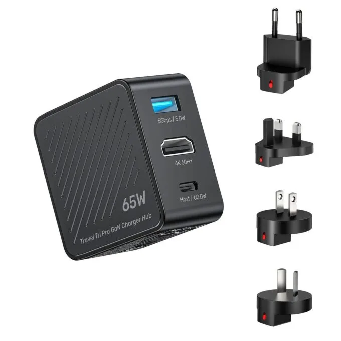 Unitek Charge Wall Travel GaN 65W USBCx1 USBAx1 HDMIx1 P1242 Black — image 2