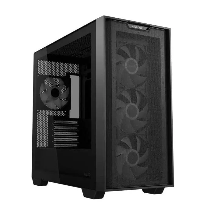 ASUS PC Case Gaming mATX Mesh Front Panel Tempered Glass Side Window 4x Pre-Installed ARGB Fans A21 PLUS Black — image 2