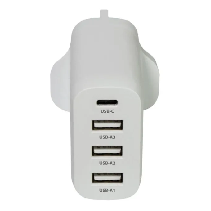 Mercury POWER Wall Charger 35W 3xUSBA 1xUSBC White 421.724UK — image 2