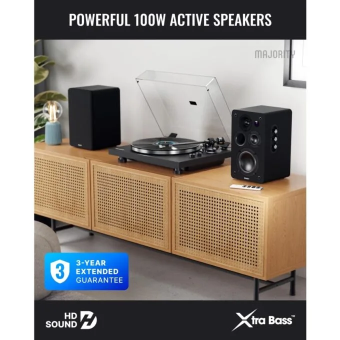 Majority Speakers Active D100X 100W 5'' 3-Way BT/USB/HDMI/DSP/Phono Black (pair) — image 2