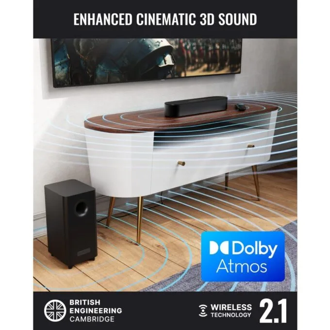Majority Soundbar BOWFELL AXIS ATMOS 2.1 200W Wireless Subwoofer — image 2