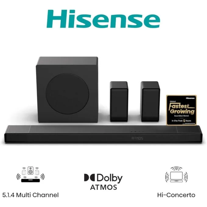 Hisense Soundbar AX5140Q 5.1 4 600W Dolby Atmos + Wireless Rear Speakers — image 11