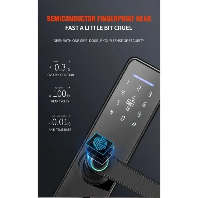 Zudsec Standalone Door Lock Metal With Fingerprint-WiFi — image 3