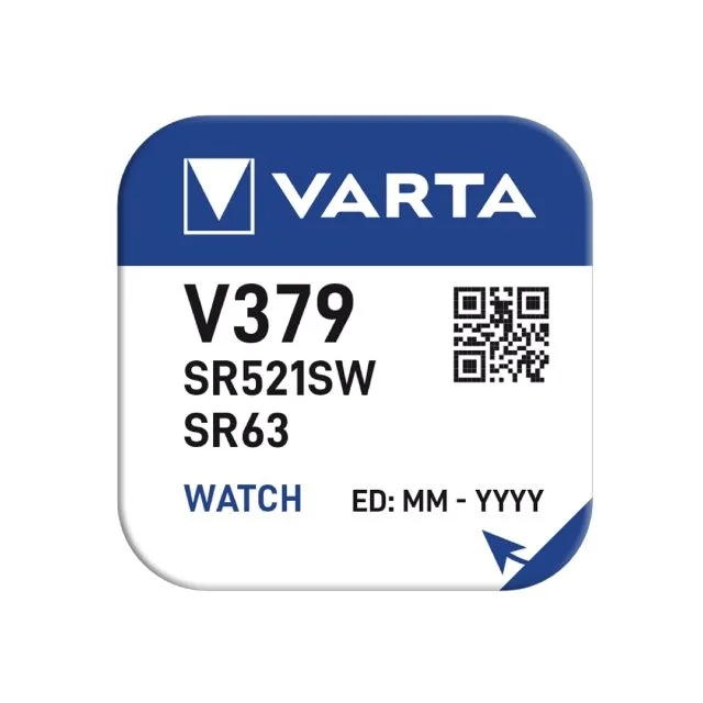 Varta Silver Oxide Coin Cell Battery 379 SR63 SR521SW (Low Drain) — image 1