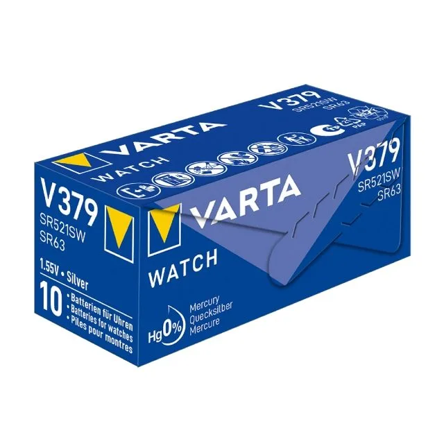 Varta Silver Oxide Coin Cell Battery 379 SR63 SR521SW (Low Drain) — image 2