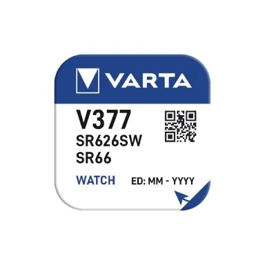 Varta Silver Oxide Coin Cell Battery 377 SR66 SR626SW (Low Drain) — image 1