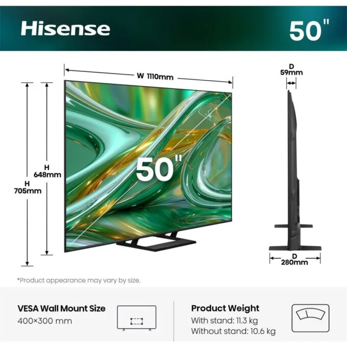 65" Hisense 65E8S 164cm 4K UHD Mini LED SmartTV — image 2