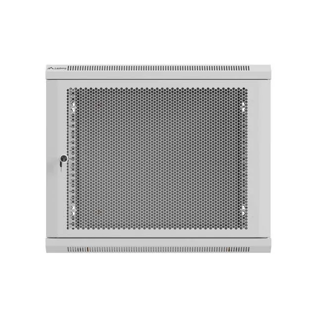 Lanberg Wall Rack 19'' with Perforated Door 9U 60cm Grey FLAT PACKED — image 3