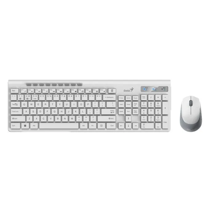 Genius Keyboard-Mouse Set Wireless+BT SlimStar 8230 White English — image 3