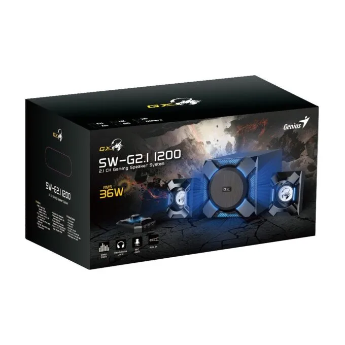 Genius Speakers 2.1 CH Gaming Speaker System 36W RMS SW-G2.1 1200 — image 3