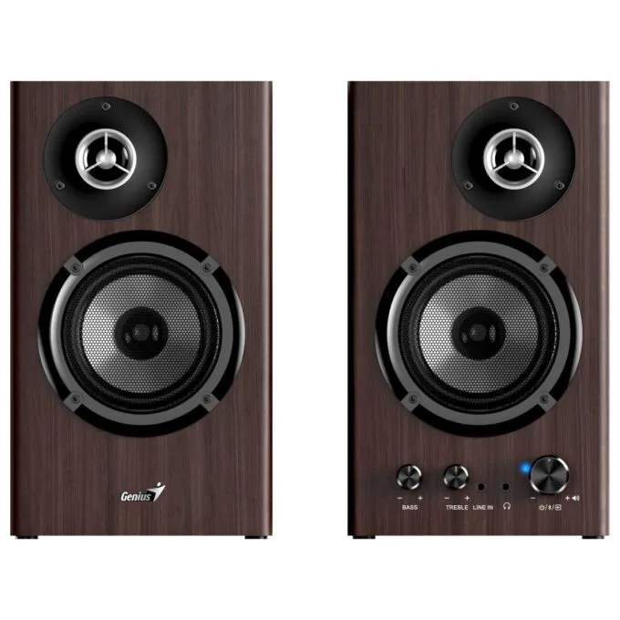 Genius PC Speakers 2.0 50W Aux & BT SP-HF1812BT Brown Wood — image 3