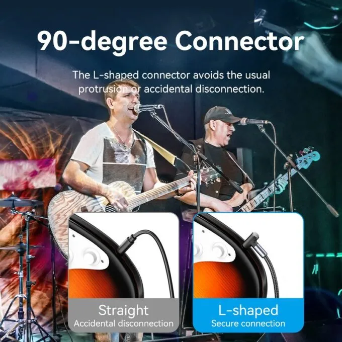 Vention AUDIO 6.3mm M to 6.3mm M Right Angle Braided-Metal 3.0m BKEHI — image 4