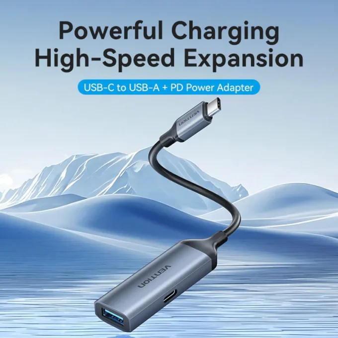 Vention Converter USB-C M to USB-A F & 100W PD CCBHB — image 3