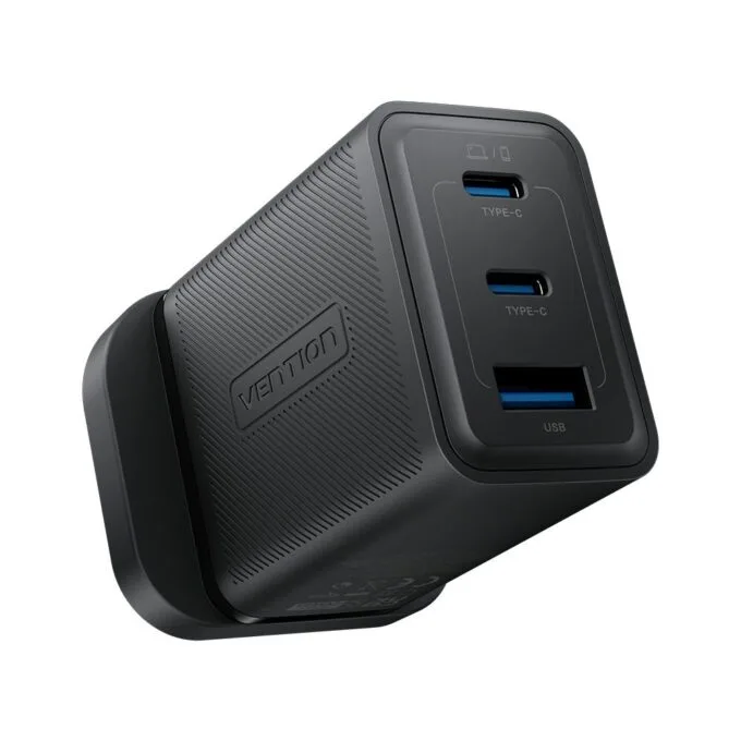 Vention Charger Wall GaN 65W 2xUSBC 1xUSBA Black FERB0-UK — image 3