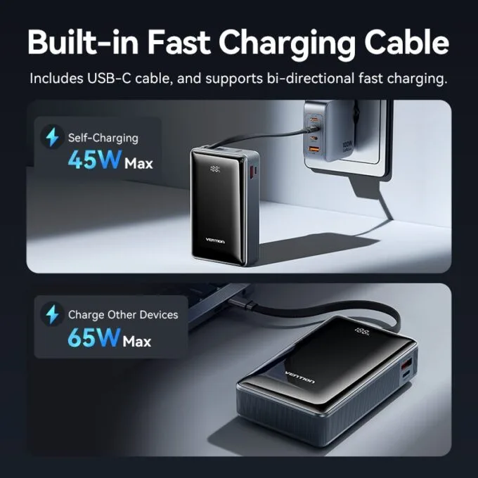 Vention Powerbank 20000mAh 65W+Built-in USBC FKDM0 — image 6