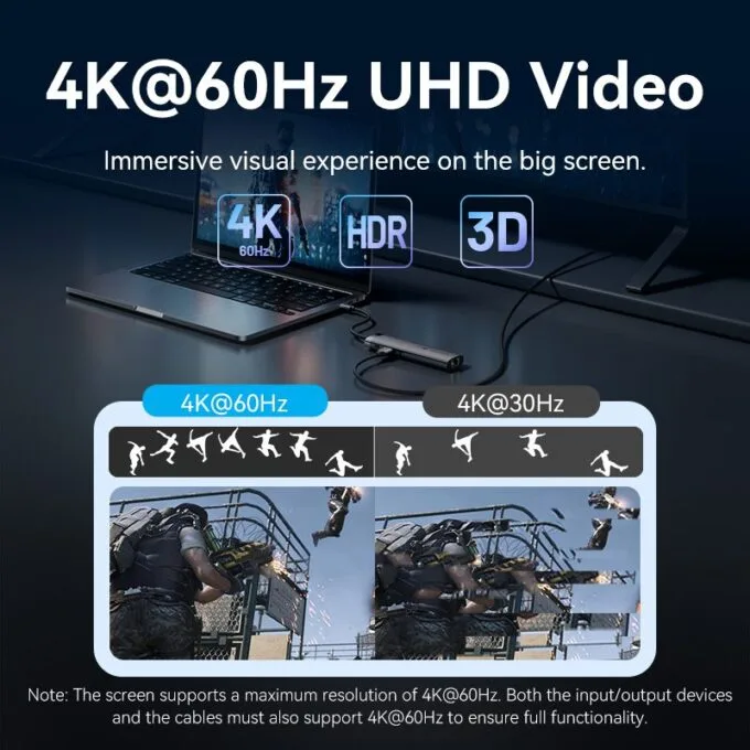 Vention HUB USB-C 1xUSB-C 3.2/USBA3.0/USBA2.0/HDMI 4K60Hz/RJ45/SD/3.5mm/PD TGVHB — image 5