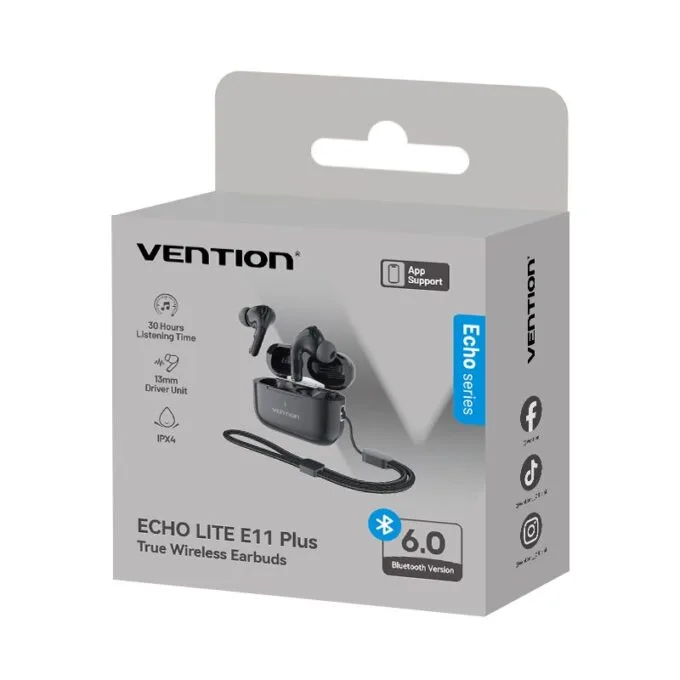 Vention Earphones BT TWS InEar ECHO LITE E11 Plus Black NBVB0-Plus — image 3